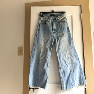 FREE PEOPLE x Neon Blonde Siren Sweep Wide Leg Cropped Jeans